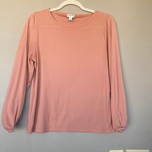 J. Crew Pink Long Sleeve Top size Large
